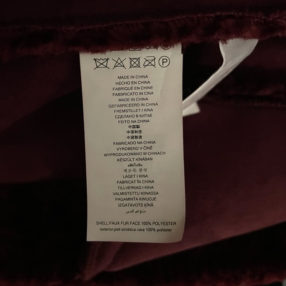 Michael Kors - Faux Fur - Burgundy Teddy Jacket - Small - Picture 5 of 6